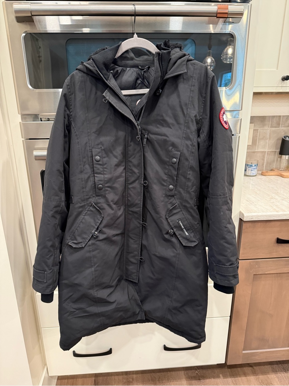 Canada Goose Kensington Parka Women's M Black Down Coat Front Zip Used